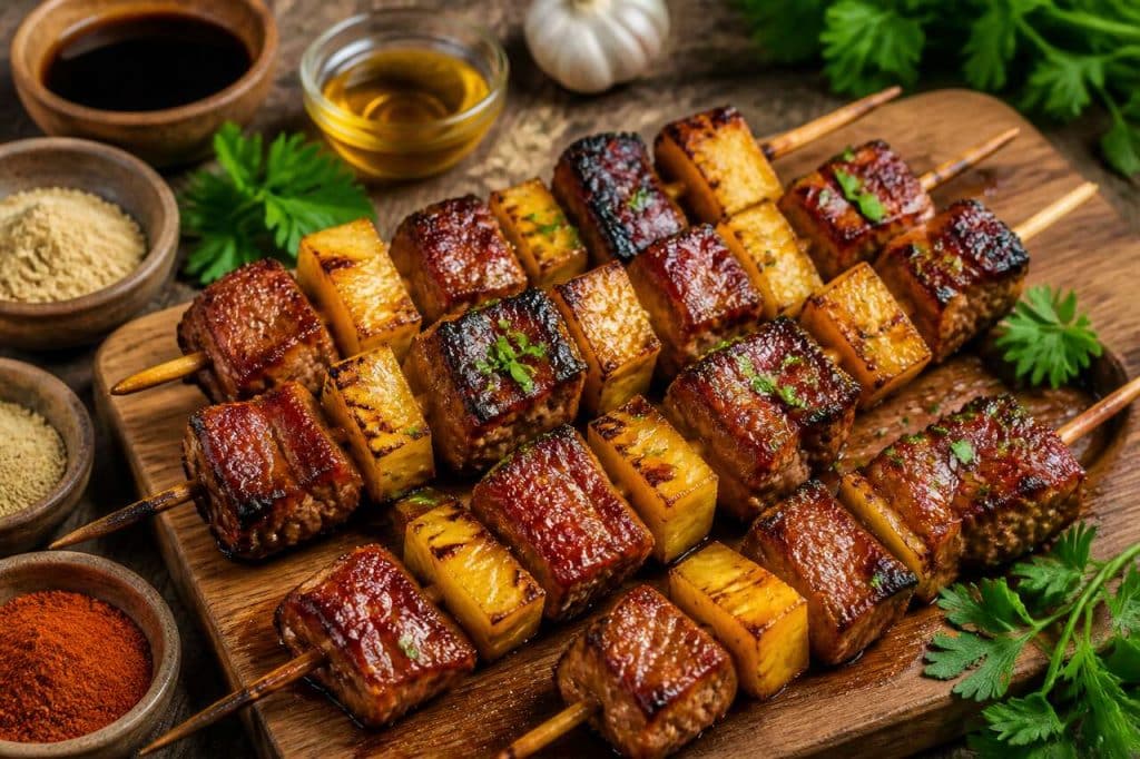 Recette de brochettes de porc à l'ananas : facile et savoureuse