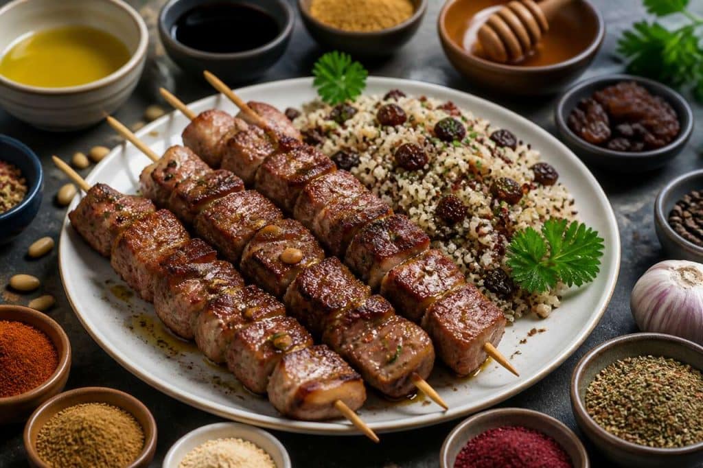 Recette de brochettes de porc et salade de quinoa