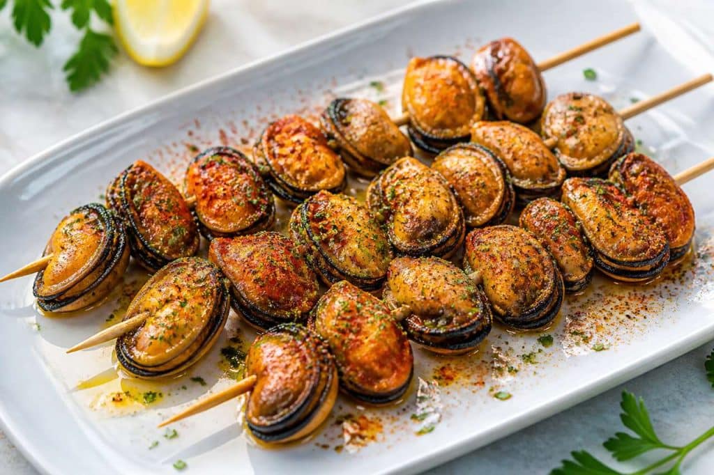 Recette de brochettes de moules au paprika