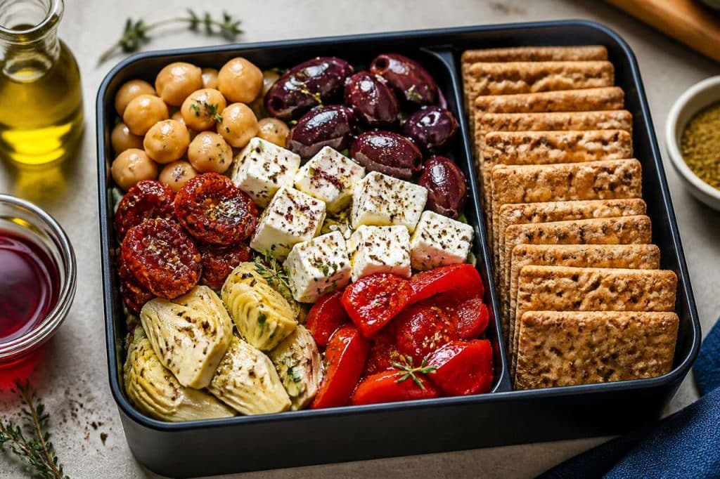 Recette de bento de salade grecque facile et rapide