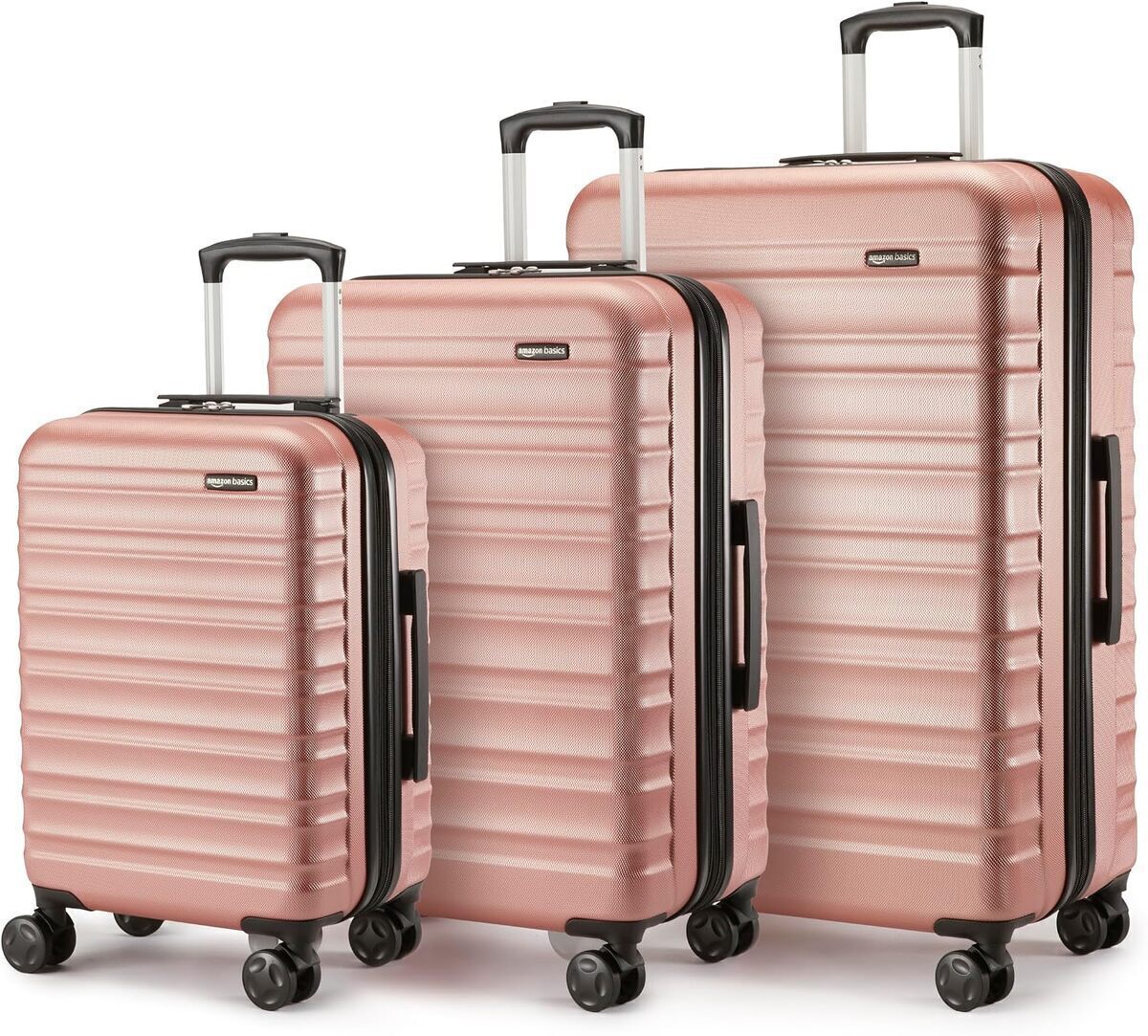 Test : set de valises rigides Amazon Basics or rose