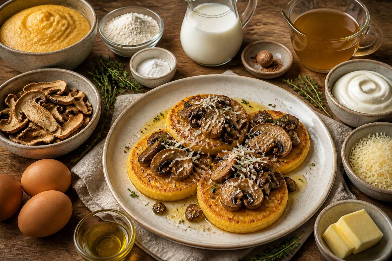Recette de blinis de polenta aux cèpes