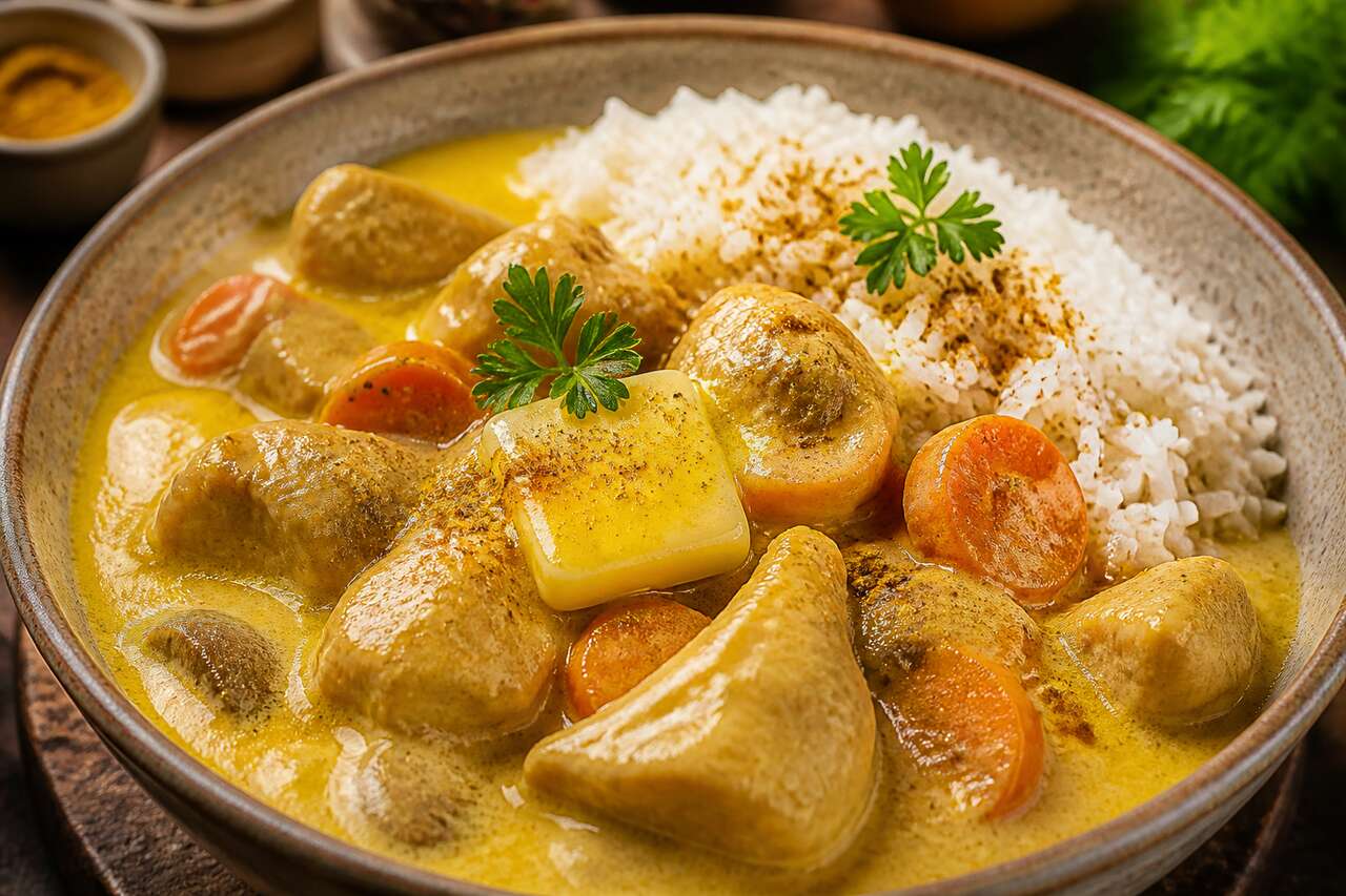 Recette de blanquette de poule à la pointe de colombo