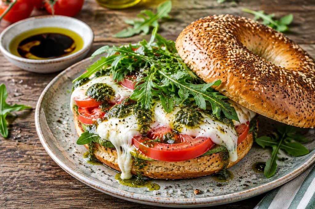 Recette de bagel tomate mozzarella facile et gourmand